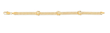 18K Gold Layered Oro Laminado Bracelet 71.0307-7.5